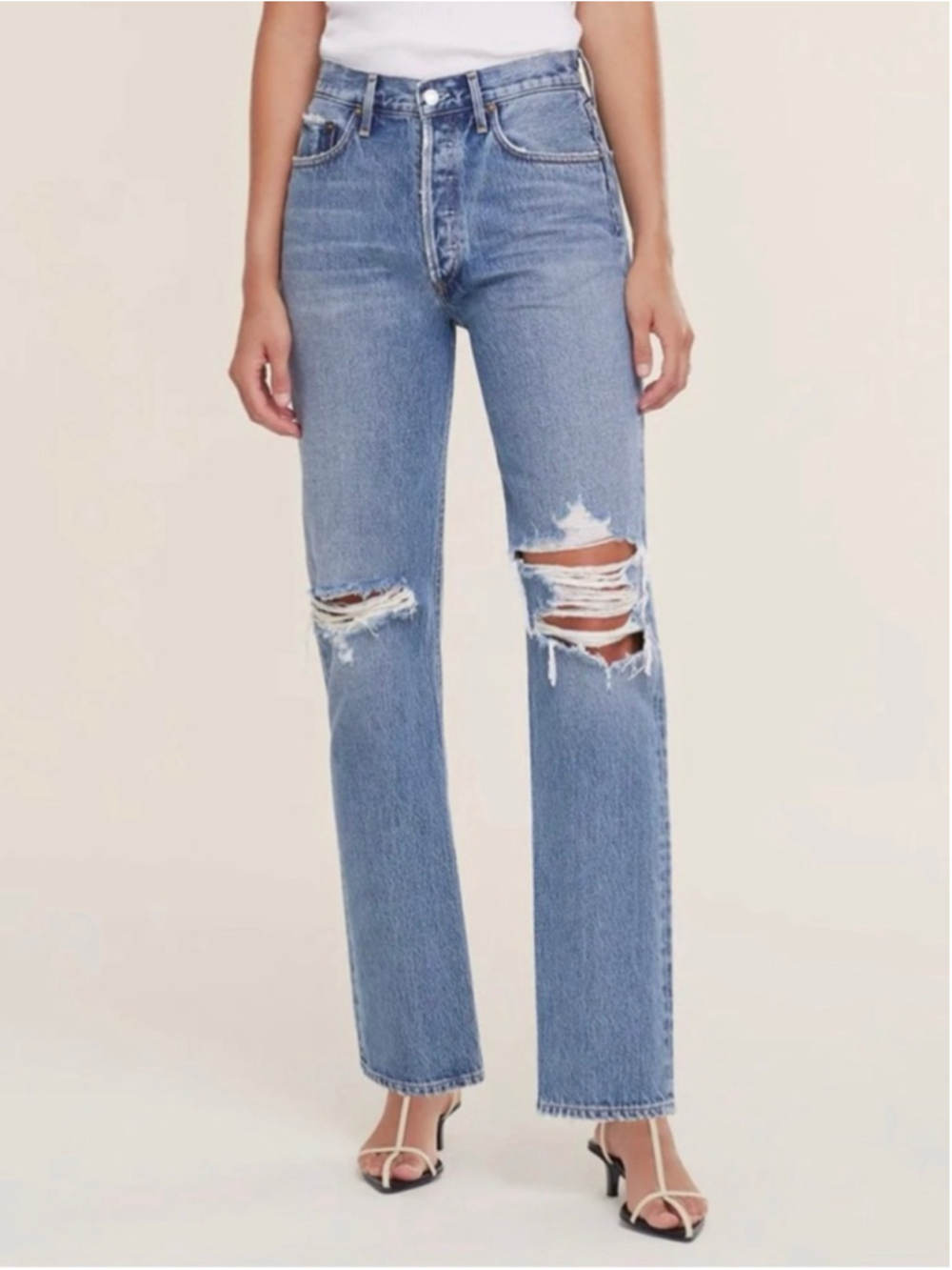 AGOLDE Lana Mid Rise Vintage Straight Jean Size 24 Blue
